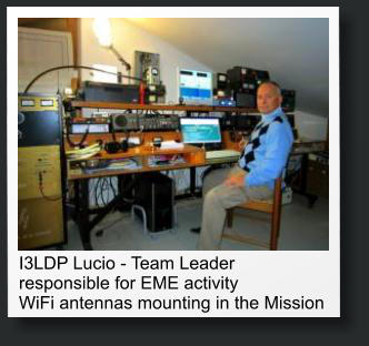 I3LDP Lucio - Team Leader responsible for EME activity WiFi antennas mounting in the Mission