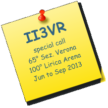 II3VR special call 65° Sez. Verona 100° Lirica Arena Jun to Sep 2013
