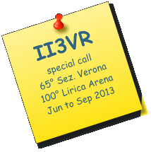 II3VR special call 65 Sez. Verona 100 Lirica Arena Jun to Sep 2013